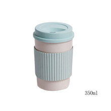 Load image into Gallery viewer, 1PCs Portable Round Coffee Mugs Wheat Straw Plastic Tea Tumblers Cup Mugs Water Bottle Vacuum Flask Tableware Tools