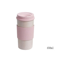 Load image into Gallery viewer, 1PCs Portable Round Coffee Mugs Wheat Straw Plastic Tea Tumblers Cup Mugs Water Bottle Vacuum Flask Tableware Tools