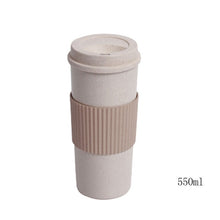 Load image into Gallery viewer, 1PCs Portable Round Coffee Mugs Wheat Straw Plastic Tea Tumblers Cup Mugs Water Bottle Vacuum Flask Tableware Tools