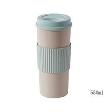 Load image into Gallery viewer, 1PCs Portable Round Coffee Mugs Wheat Straw Plastic Tea Tumblers Cup Mugs Water Bottle Vacuum Flask Tableware Tools