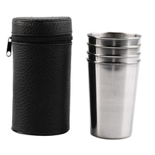 Load image into Gallery viewer, 1 Set of 4 Stainless Steel Camping Cup Mug Drinking Coffee Tea Water Beer Mug With Case Ideal For BBQ Holiday Picnic Party