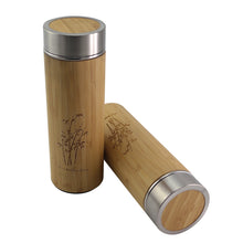 Load image into Gallery viewer, Stainless Steel Thermos Bottle For Water Coffee Mug Vacuum Flask Straight Cup Cover Bamboo Water Bottles For Travel Car gift