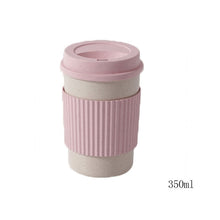 Load image into Gallery viewer, 1PCs Portable Round Coffee Mugs Wheat Straw Plastic Tea Tumblers Cup Mugs Water Bottle Vacuum Flask Tableware Tools
