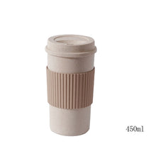 Load image into Gallery viewer, 1PCs Portable Round Coffee Mugs Wheat Straw Plastic Tea Tumblers Cup Mugs Water Bottle Vacuum Flask Tableware Tools
