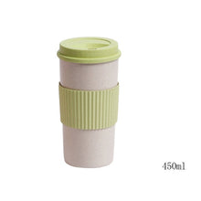 Load image into Gallery viewer, 1PCs Portable Round Coffee Mugs Wheat Straw Plastic Tea Tumblers Cup Mugs Water Bottle Vacuum Flask Tableware Tools
