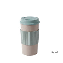 Load image into Gallery viewer, 1PCs Portable Round Coffee Mugs Wheat Straw Plastic Tea Tumblers Cup Mugs Water Bottle Vacuum Flask Tableware Tools
