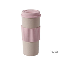 Load image into Gallery viewer, 1PCs Portable Round Coffee Mugs Wheat Straw Plastic Tea Tumblers Cup Mugs Water Bottle Vacuum Flask Tableware Tools
