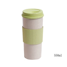 Load image into Gallery viewer, 1PCs Portable Round Coffee Mugs Wheat Straw Plastic Tea Tumblers Cup Mugs Water Bottle Vacuum Flask Tableware Tools
