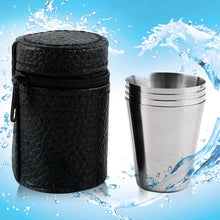 Load image into Gallery viewer, 1 Set of 4 Stainless Steel Camping Cup Mug Drinking Coffee Tea Water Beer Mug With Case Ideal For BBQ Holiday Picnic Party

