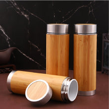 Load image into Gallery viewer, Stainless Steel Thermos Bottle For Water Coffee Mug Vacuum Flask Straight Cup Cover Bamboo Water Bottles For Travel Car gift
